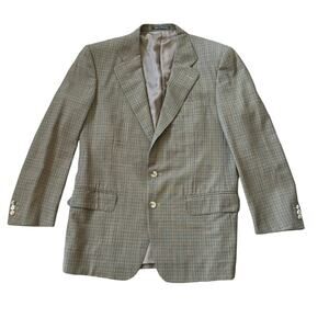 Ermenegildo Zegna Tan Plaid Wool Blazer
